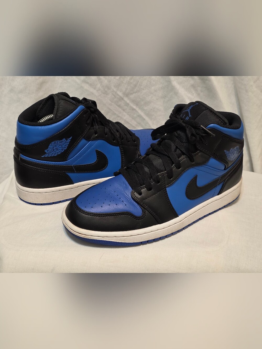 Nike Air Jordan 1 Mid Black Royal Blue White DQ8426-042 Mens Sz 8